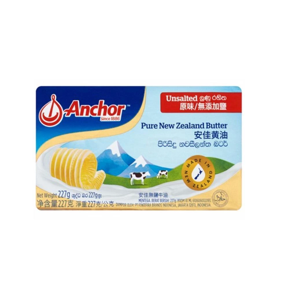 Shoppers Mart - Binondo Dairy, Chilled & Eggs Anchor Butter Unsalted 227g 1 Shoppers Mart - Binondo Dairy, Chilled & Eggs Anchor Butter Unsalted 227g
