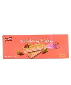 Shoppers Mart - Binondo Bissin Wafer Strawberry 100g Biscuits, Crackers & Cookies