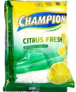 Shoppers Mart - Binondo Champion Detergent Powder Citrus 40g Pck(6) Household & Laundry