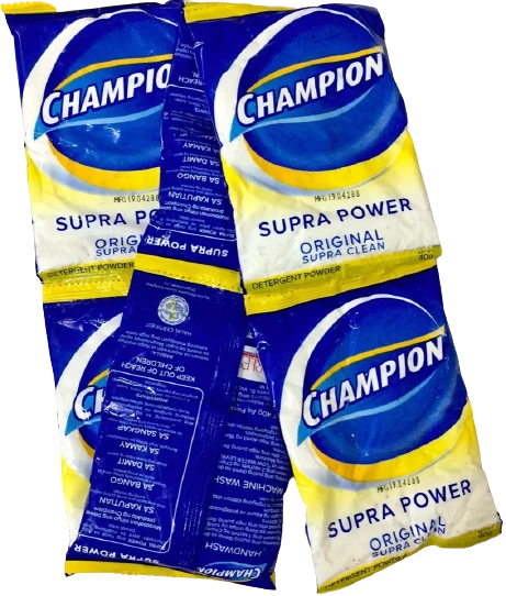 Shoppers Mart - Binondo Champion Detergent Powder Supra Clean 40g Pack (6) Household & Laundry 1 Shoppers Mart - Binondo Champion Detergent Powder Supra Clean 40g Pack (6) Household & Laundry