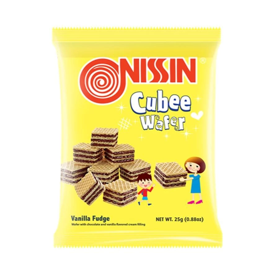 Shoppers Mart - Binondo NissinCubee Bitesize Wafer Vanilla Fudge 25g Snacks 1 Shoppers Mart - Binondo NissinCubee Bitesize Wafer Vanilla Fudge 25g Snacks