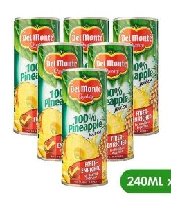 Shoppers Mart - Binondo Beverages Delmonte Pineapple Juice Fiber Enriched 6 X 240mL