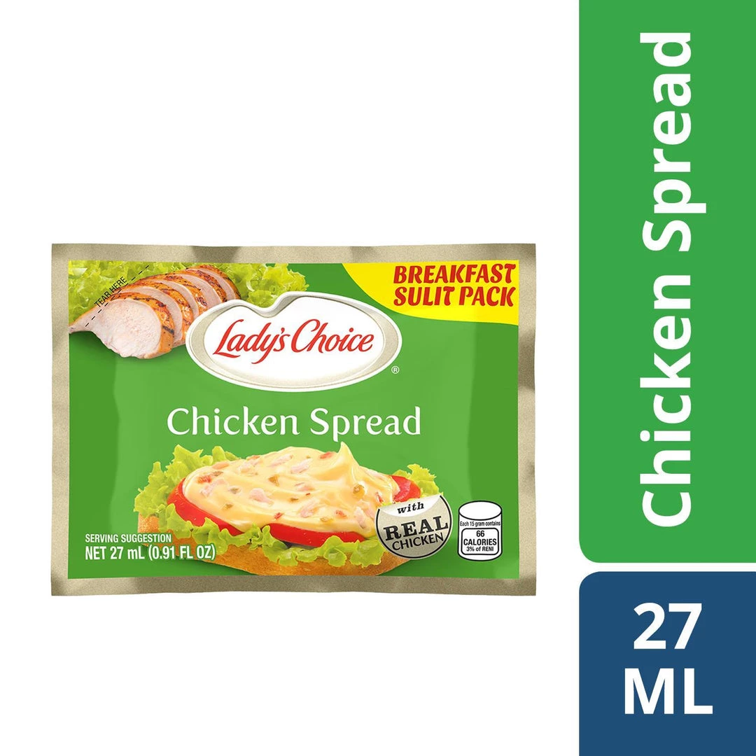 Shoppers' Mart Lady'S Choice Chicken Spread-Sachet 27mL Dressings & Spreads 1 Shoppers' Mart Lady'S Choice Chicken Spread-Sachet 27mL Dressings & Spreads