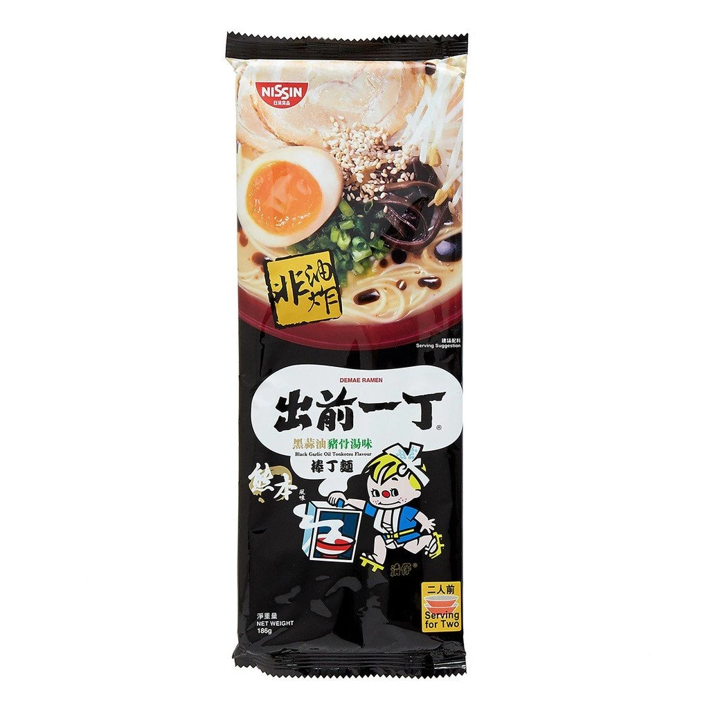 Shoppers' Mart Nissin Demae Ramen Black Garlic Oil Tonkatsu 186g 1 Shoppers' Mart Nissin Demae Ramen Black Garlic Oil Tonkatsu 186g