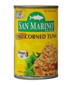 Shoppers Mart - Binondo San Marino Corned Tuna Chili 150g Canned, Packed & Preserved Food